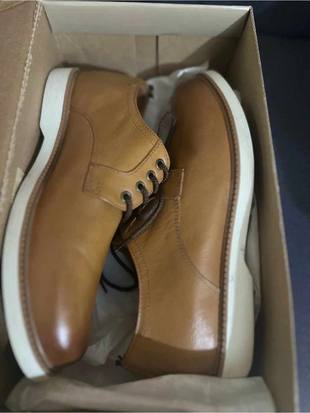 Boys' Joshua Leather Lace Up Oxfords (Youth) Size 4
